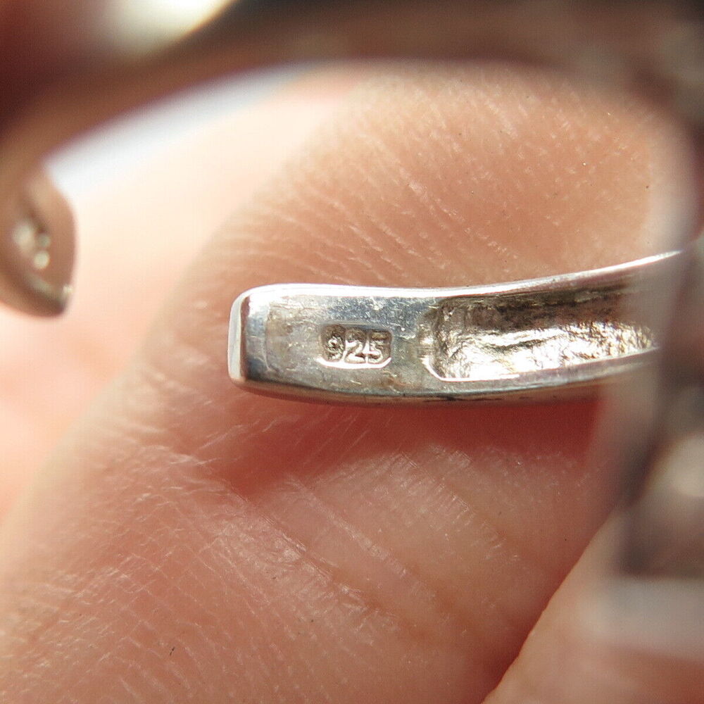 925 Sterling Silver Chuck Clemency Real Lapis Lazuli Gem Triangle Ring Size 6.5 - Picture 8 of 9